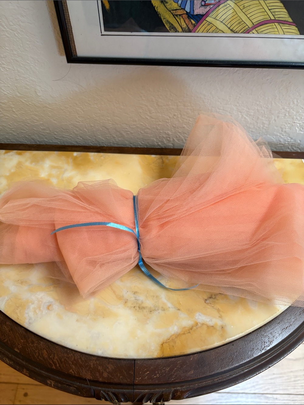 Peach Tulle Fabric 112" x 72"